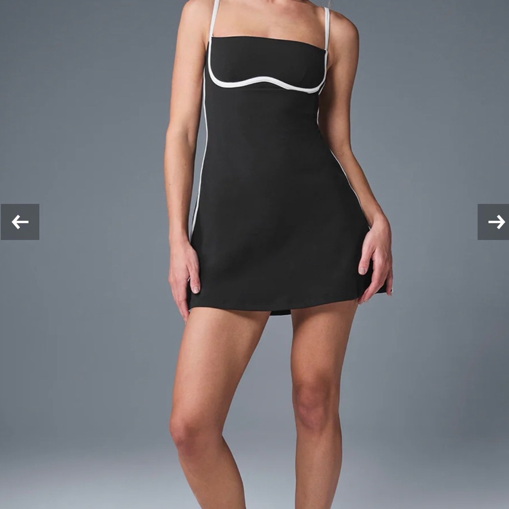 Black Mini Dress with White Trim